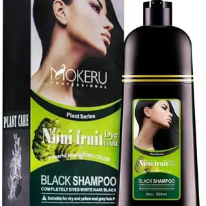500ML Noni Plant  Hair Dye Shampoo 3 in 1 Shampoo covers gray hair black