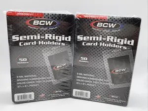 BCW Semi-Rigid Card Holders #1 2 Packs of 50 Sleeves, 100 Total, Ideal for Card Storage and Organization