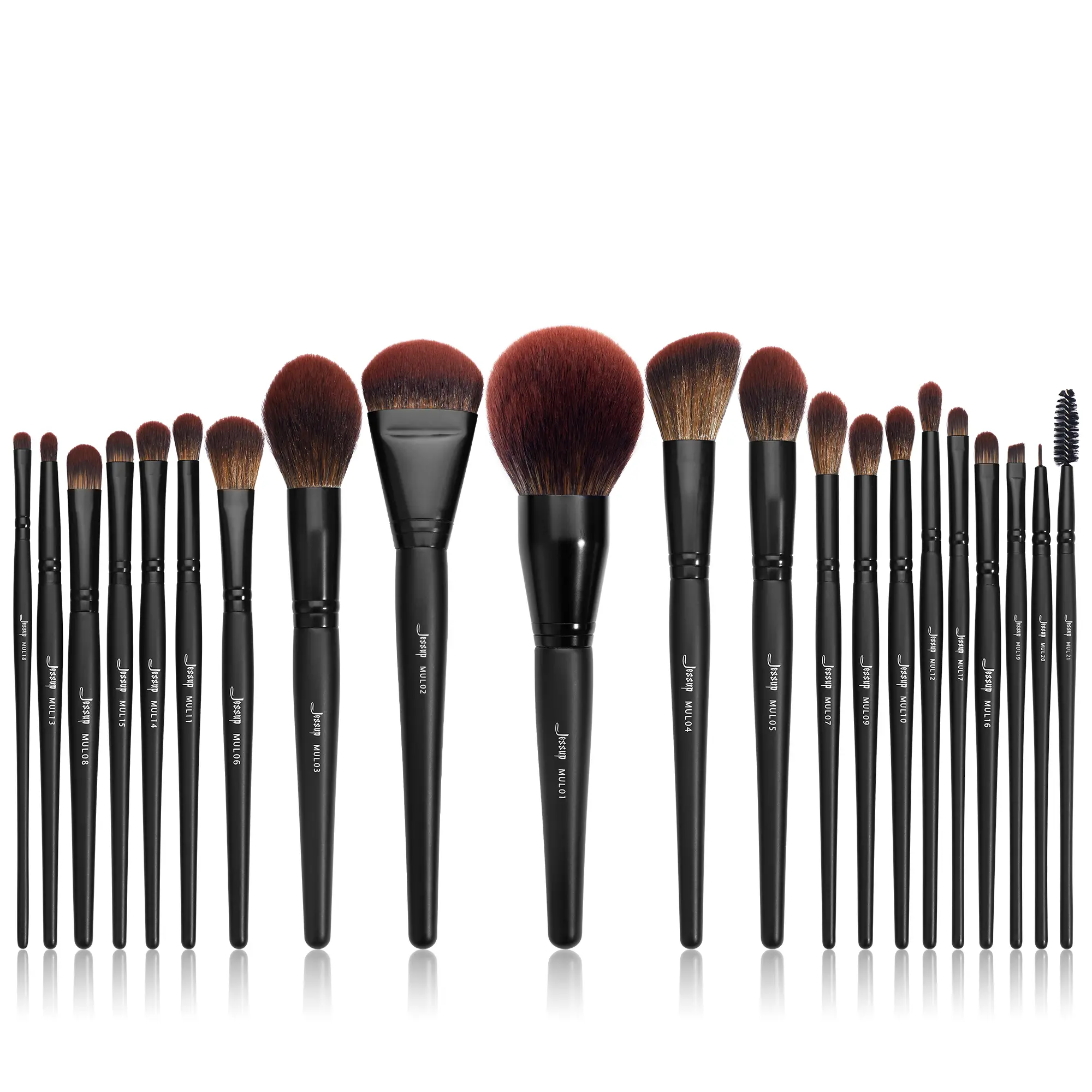 Jessup 21Pcs Pro Makeup Brushes Set Premium Synthetic Foundation Contour Blush Blending Eyeliner Brush, Black T271 SpringTok,sunscreen