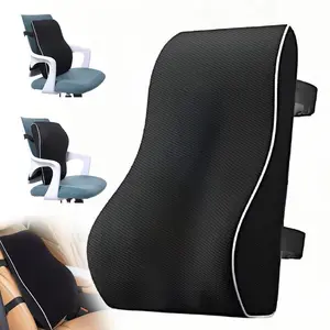Memory Foam Seat Back Pain Support Booster Cushion Adjustable Lumbar Cushion Non Slip Cushioning Chair Car Pillow Lumbar Lower