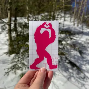 Sasquatch Heart Hands Decal - Durable Waterproof Vinyl Sticker for Cars Tumblers Laptops & More - Perfect Gift for Bigfoot Lovers - Easy Application & Multiple Sizes Available