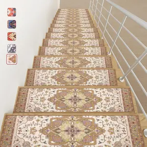 15 Pcs 8" X 30" Peel and Stick Stair Carpet Treads for Wooden Steps Indoor, Non Slip Stair Treads Self Adhesive Carpet Stair Treads Washable Anti-Slip Stair Runner Carpet for Kids Elders and Pet