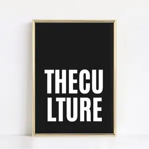 The Culture Poster, Black History printable, Black and white artwork, Bold print wall art, Minimalist print poster Decor Photo Decoration Artistic Room Hand