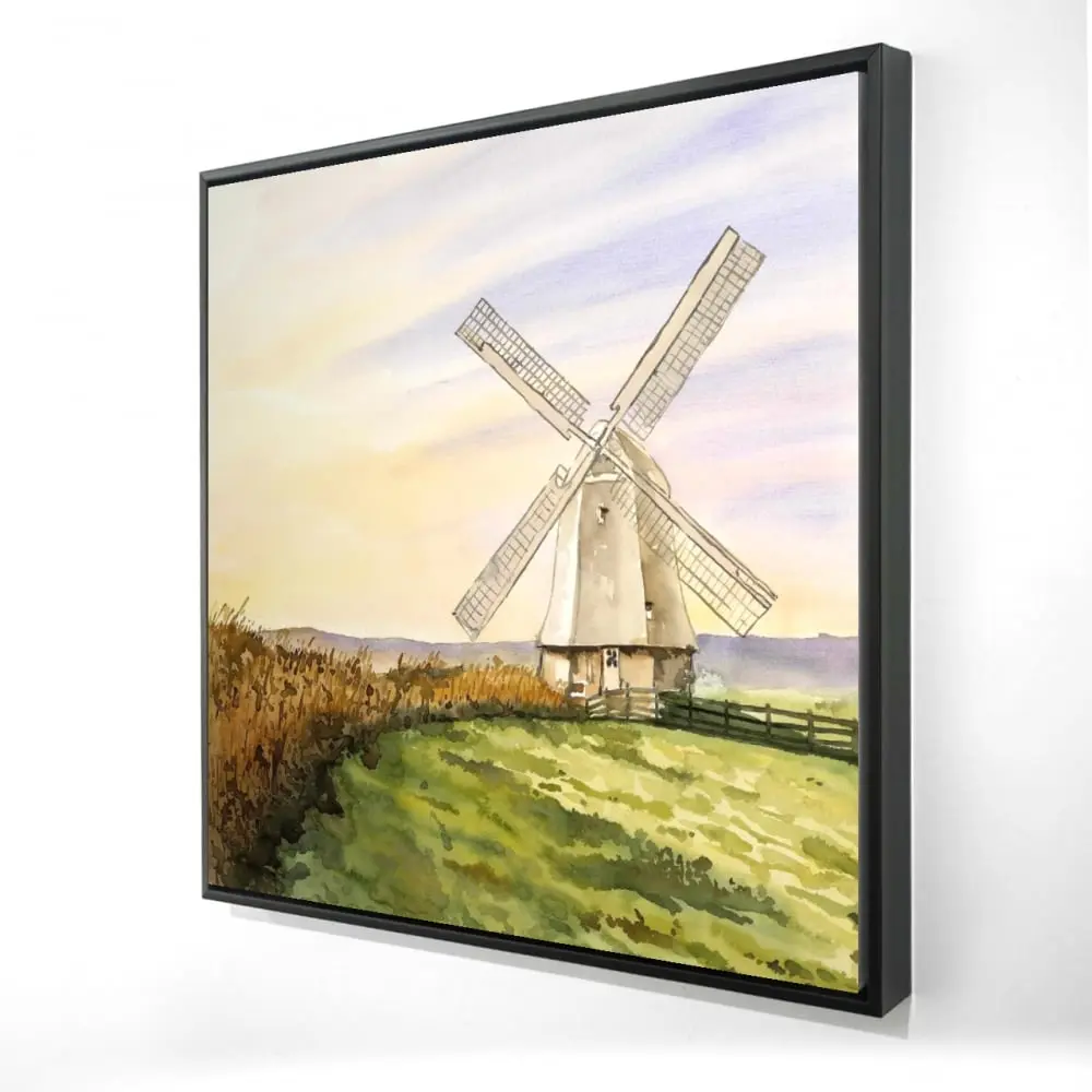 212 MAIN Morning Breeze Botanical Rustic Wood-Framed Bathroom Canvas Print Artwork, 24x24 in, Wall Decoration, Home Supplies Gift, Calming Ambience-Enhancing, Durable, Begin Home Decor 2081-2424-LA181