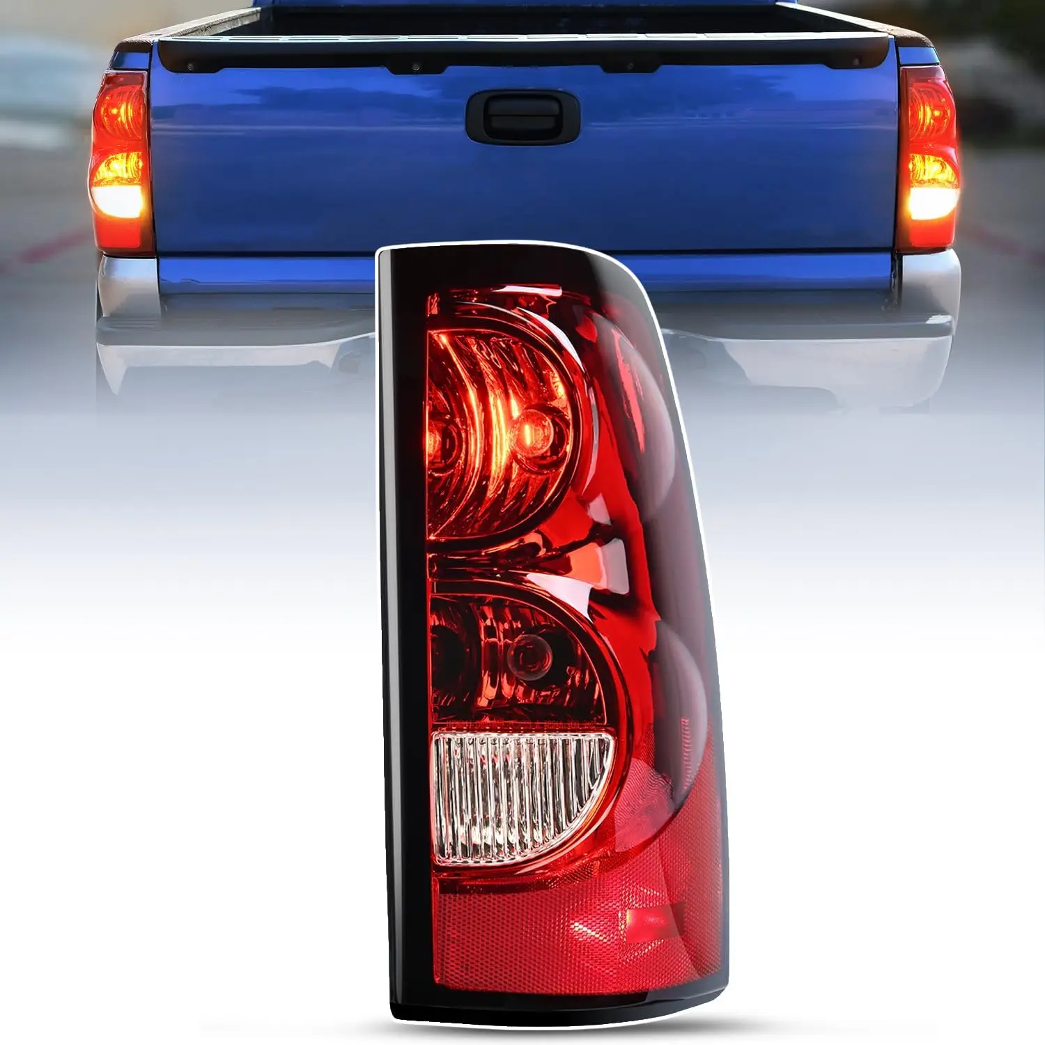 Nilight OE-Style LED Passenger Side Taillight Assembly with Bulb Harness - Led Lights Car, Car Lighting, Easy Install, High-Impact, Night Safety for 2003-2006 Chevy Silverado 1500,1500HD,2500,2500HD,3500 Trucks & 2007 Chevrolet Classic, Sealed Housing