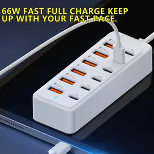 [Multi-port] 12-Port USB Fast Charging Station - 6×Type-C PD + 6×USB-A Ports, Up to 25W per Port, Compact Design, High-Speed Charging for Laptops/Tablets/Multiple Devices, Workspace Power Hub for Tech Enthusiasts, Power Board, Usb Charger/m