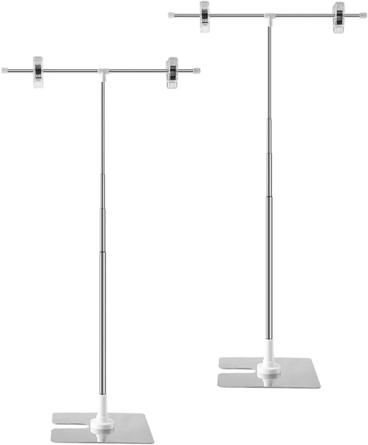 2-Pack T-Shaped Adjustable Metal Banner Holder Table Poster Stand Advertising Display Banner Stand Store Counter Display for Indoor Outdoor Store Board Display Show