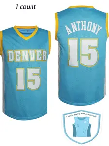 Men's Number & Letter Print Basketball Jersey, Casual Loose Basketball Vest, Basketball Jersey for Men, Basketball Clothing for Daily Wear, Sporty Jersey