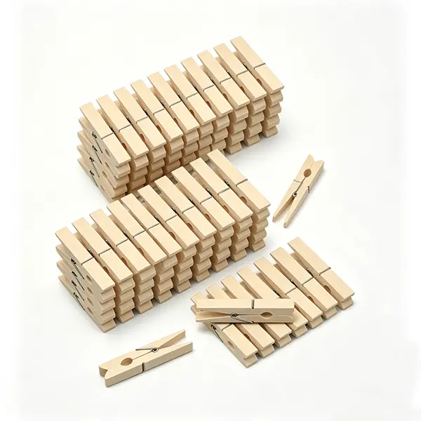 100 Pack  Clothespins 2.9 Inch, Premium Rust-Proof  Clips, Natural Solid Birch Pegs for Laundry Drying, Picture Wall Decor, DIY Crafts & Party Decoration Wooden