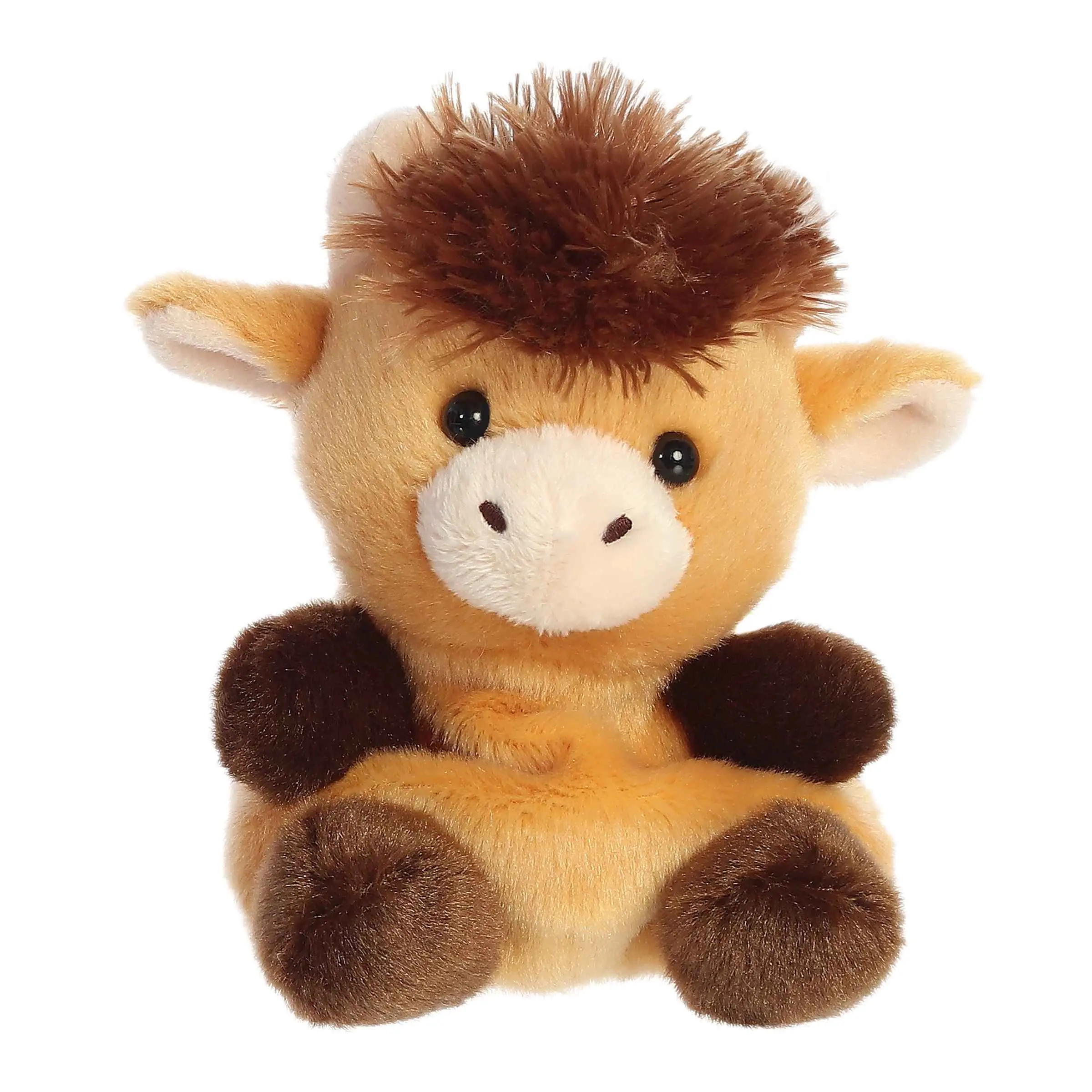 Palm Pals Adorable Hubert Highland Cow 5 inch Brown Mini Soft Plush Collectable Stuffed Animal