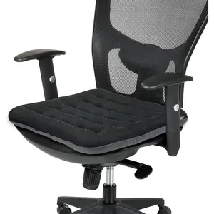 Excellent Support Effect Office Chair Cushion 1 Pack, Luxury Air Mesh Breathable Non-Slip Desk Computer Seat Cushion, Kitchen Dining Room Square Chair Pad (1 Count, Black)