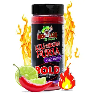 Mexgrim Bold Fuego Powder Dust, Sr.Michelado Hot Chilli Lime 285g.Perfect For Potato Chips,Wing Seasoning,Popcorn,Corn,Fruit & Chamoy Pickle Kit.Polvo De Fuego,Tiktok Trend Items Set Includes Sticker