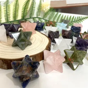 IG Crystal Different Material Star Crystal Stochastic 3 Count Rose Quartz Clear Quartz Kiwi Jasper Sodalite Amethyst Opalite Unakite Healing Crystal