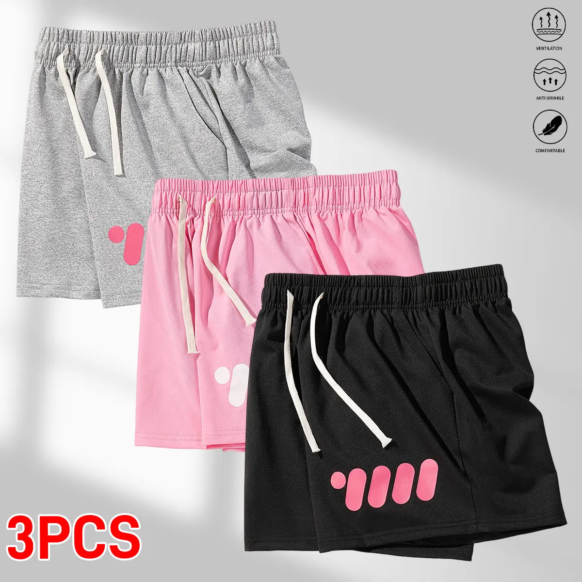 Women's Sporty Chic Elastic Activewear Shorts - Loose-Fit, Breathable, Drawstring-Waist Athletic Shorts for Summer Workouts, Running