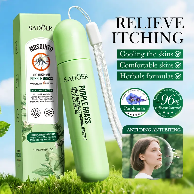 Purple Grass Mint Soothes Mosquito Repellent Rollers, Effectively Repelling Mosquitoes In Summer, Relieving Skin Itching And Scratching, Bidding Farewell To Itching, Redness, Swelling, And Preventing Mosquito Bites