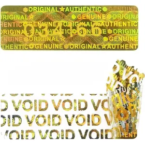 1200 count Tamper Proof Hologram Stickers High  Tamper Evident Seal Warranty Void  Genuine Authentic Holographic Labels/Stickers w/ Sequential Serial Numbering(Glod)