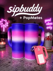 SipBuddy Can Holder + PopMates Tab Opener Bundle | Fits 12oz, Slim & 16oz Can