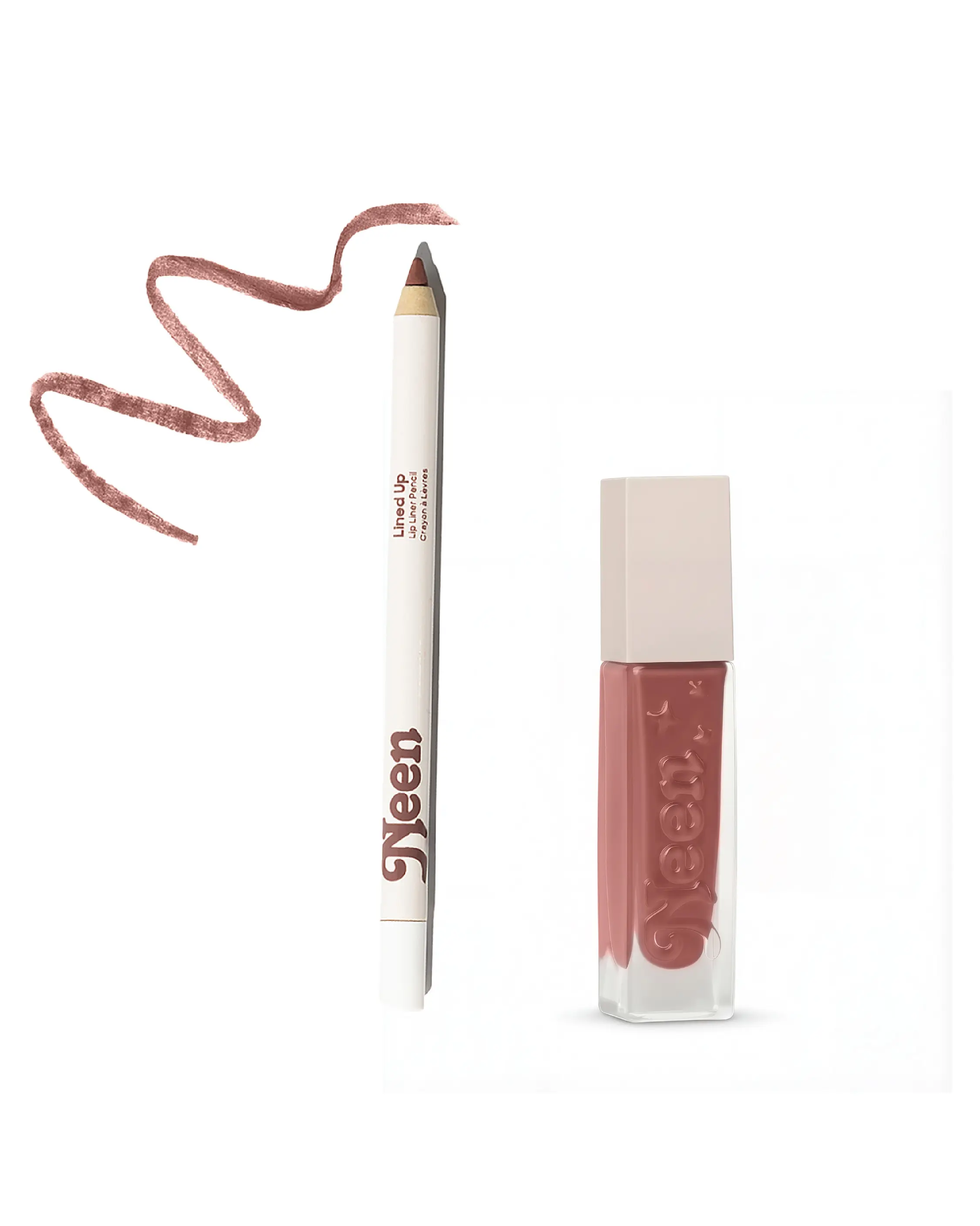 Lined Up Lip Liner & Glisten Up Hydrating Glossy Creamy Lip Gloss Duo