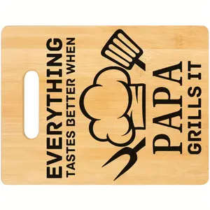 1pc Bamboo Cutting Board Decor Kitchen Decor Ideal Multi-purpose Practical Cutting Board for Christmas, Birthday, Wedding, New House Gift, Girl Gift, Boyfriend Gift, Father's Day Gift Basket, Father's Day Gift, Gifts Under 50 Cents Chopping Knife