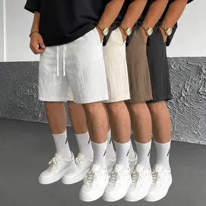 Summer 4-Pack New Solid Linen Shorts for Men – Loose Straight Fit, Versatile, Breathable, Drawstring Athletic Shorts (5-inch inseam)