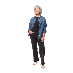 Risen Women's Patch Pocket Relaxed Denim Jacket