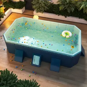 LifeSpan High-Tough PVC Non-Inflatable Foldable Outdoor Swimming Pool - Thickened Sturdy Garden Courtyard Option with Pool Drain, Easy-Setup Portable Pick for Kids & Family Summer Fun Pool Float Lounge