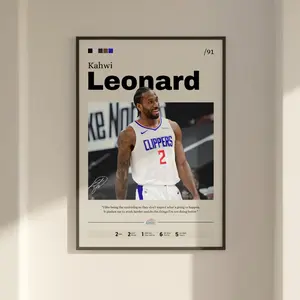 Kawhi Leonard poster,  L.A. Clippers art, Basketball print, Leonard Clippers art