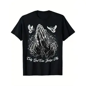 Ootd T Shirt Only God Can Judge Me Prayer Hands Chicano Tattoo Doves T-Shirt