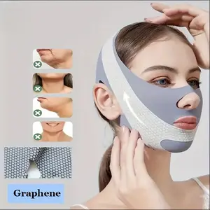1pc Breathable Sleep Mask, V-Shape Facial Slimming Bandage, Scent-Free, Relaxing Face Shaping Patch, Adjustable Reusable