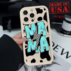 Case for iPhone 16 E Pro Max 15 Plus 14 13 12 11 XS XR Cow Skin Mama Anti-Scratch Shockproof Soft Silicone Protective Cover Protection Casing
