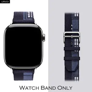 URVOI Single Tour Band for Apple Watch Faubourg Party Series 11 10 9 8 7 6 5 4 SE 3 Bleu Nuit durable jacquard knit smartwatch strap 1 piece
