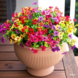 Artificial Flower (12/24 pcs/set), UV Resistant Colorful Fake Flower, Decorative Bouquet for Home Garden, Party and Wedding Decoration, Artificial Flowers Bouquet weatherproof plants party decor basket hanging outside porch window box decoration outdoor