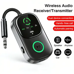 Wireless 5.4 Audio Adapter 2-in-1 Transmitter Receiver - High Definition, Low Latency, Dual Device Connection USB Charging, Compatible with TV/Headphones/Speakers, Car AUX&Airplane Converter, Wireless Car Stereo, Home Audio Upgrade