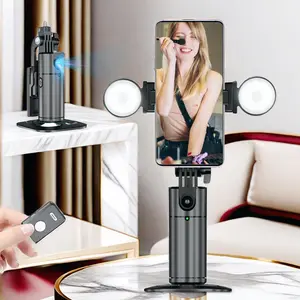 Auto Face Tracking Stabilizer, 360° Rotatable Cellphone Holder with Remote & Fill Light, Camera Gimbal Stabilizer, Smart Shooting Phone Stand for Video Vlog Live Stream, Tripod Light