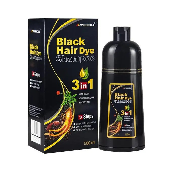MEIDU 3-in-1 Black Hair Dye Shampoo – 500ml
