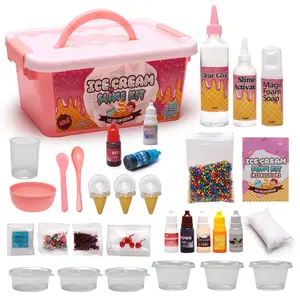 Ice Cream Slime DIY Set, Colorful Crystal Mud Craft Kit for Stress Relief, Perfect Christmas & Birthday Gift for Ages 6+, Family Fun Activity, Sensory Bundle