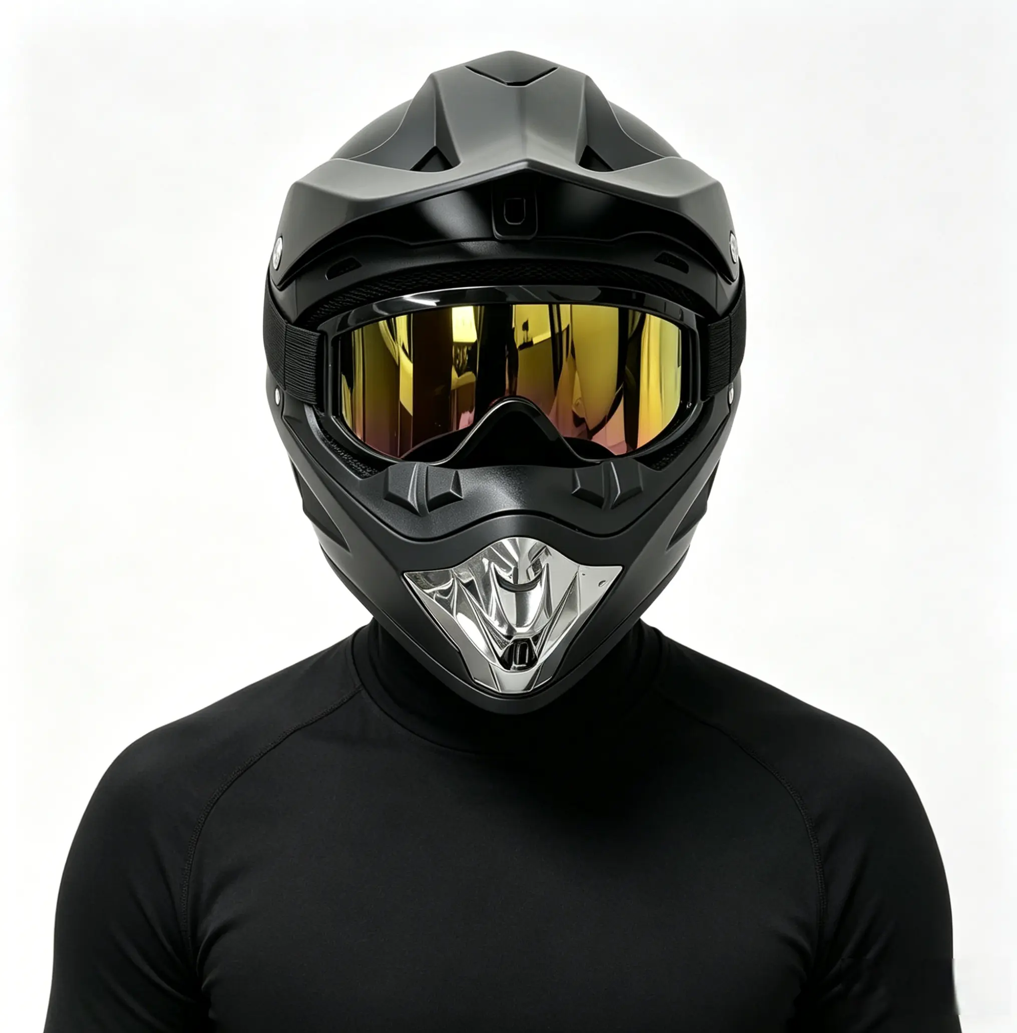 DOT Approved Matte Black Racing Helmet, Full Face Tactical Off-Road Helmet with Goggles & Gloves, Windproof Breathable Safety Helmet for Adult Men, Motocross, ATV, Dirt Bike, E-Bike & Outdoor Off-Road Riding Adventures, Protective Gear, Motorbike helmet