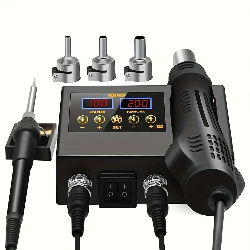 2-in-1 Hot Air & Soldering Iron Station – Digital Display, for Electronics Repair 2-in-1 Hot Air & Soldering Iron Station – Digital Display, for Electronics Repair