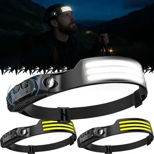 ISUNMEA LED Headlamp Rechargeable (3 PCS), 230° Wide Beam Head Lamp with Motion Sensor, Waterproof Head Light Flashlight for Hiking, Running, Repairing, Fishing Cycling