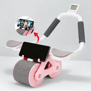 New Ab Roller Wheel with Timer, Automatic Rebound Abdominal Wheel, Ab Abdominal Exercise Roller with Elbow Support, Abs Workout Equipment Ab Exercise Roller for Women Men support abdominal exerciser,core, workout, gear