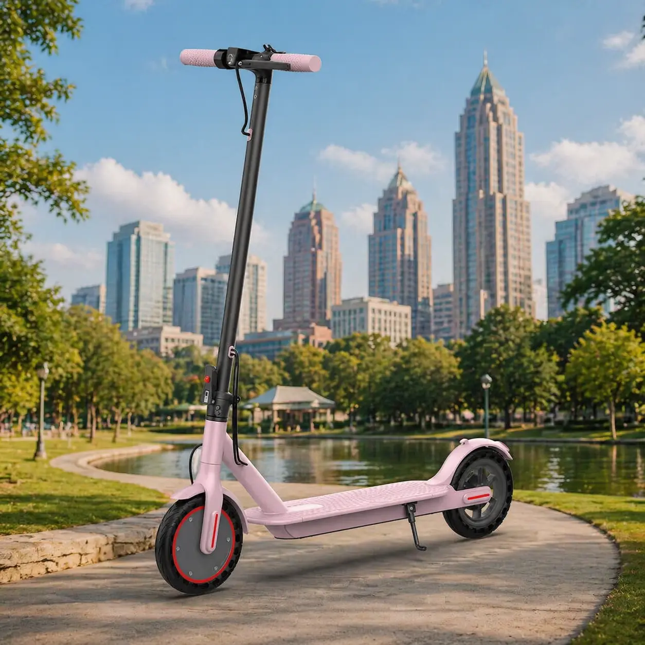 SummerWins Motorized Scooters - 8.5" Tires, 350W Motor, Up to 19MPH Max Speed, Portable Electric Scooter with LED Display & Bluetooth, Suitable for Teenagers, Ideal for Halloween Gifts, Foldable, Speed Mode