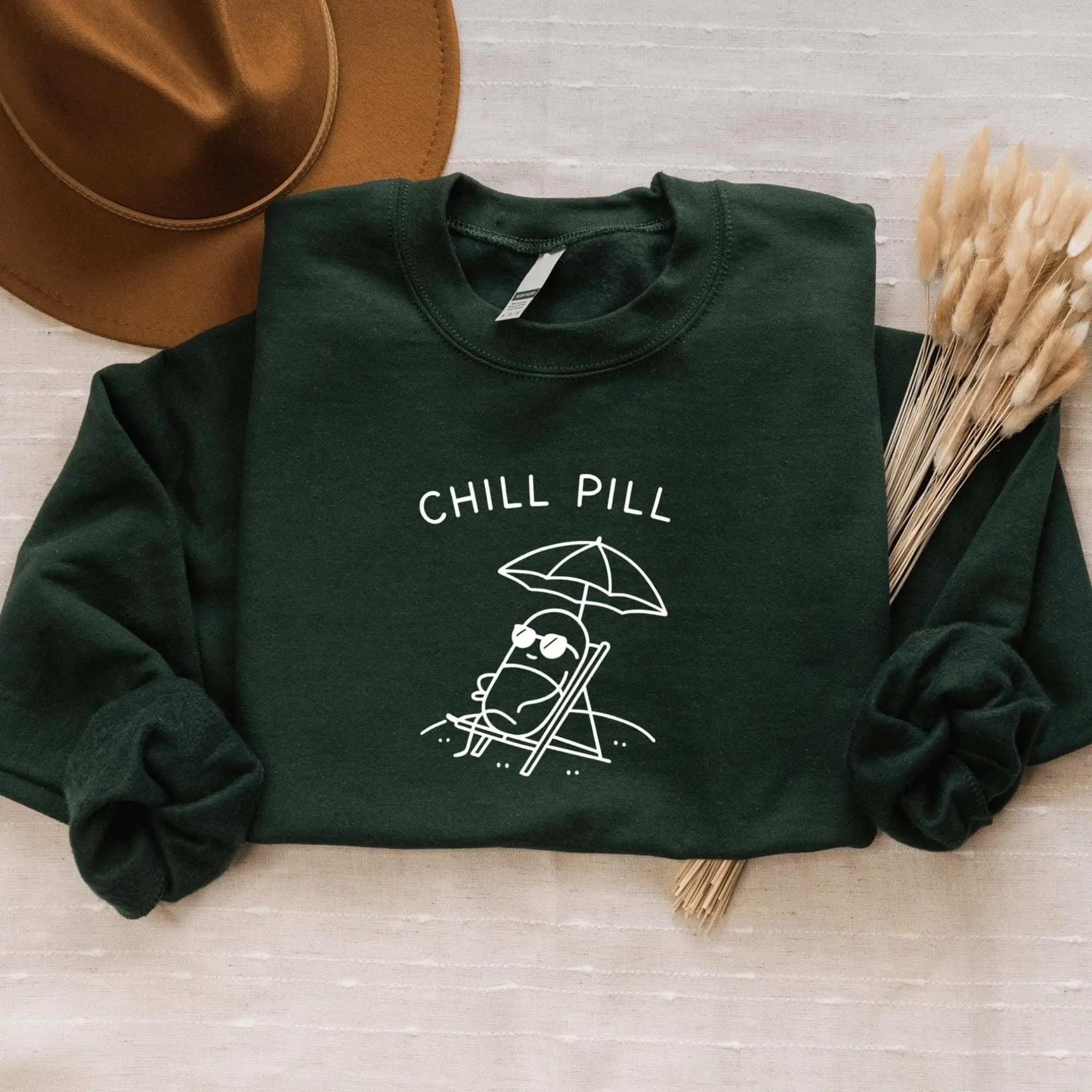 Women's Pharmacist Fleece Cotton Sweatshirt - Everyday Soft Fabric, Ribbed Classic Design, Pocket, Drawstring, Breathable, Fitted Comfortable Fit, Casual Chill Pill Medical Humor Grad Gift for Pharmacy Students
