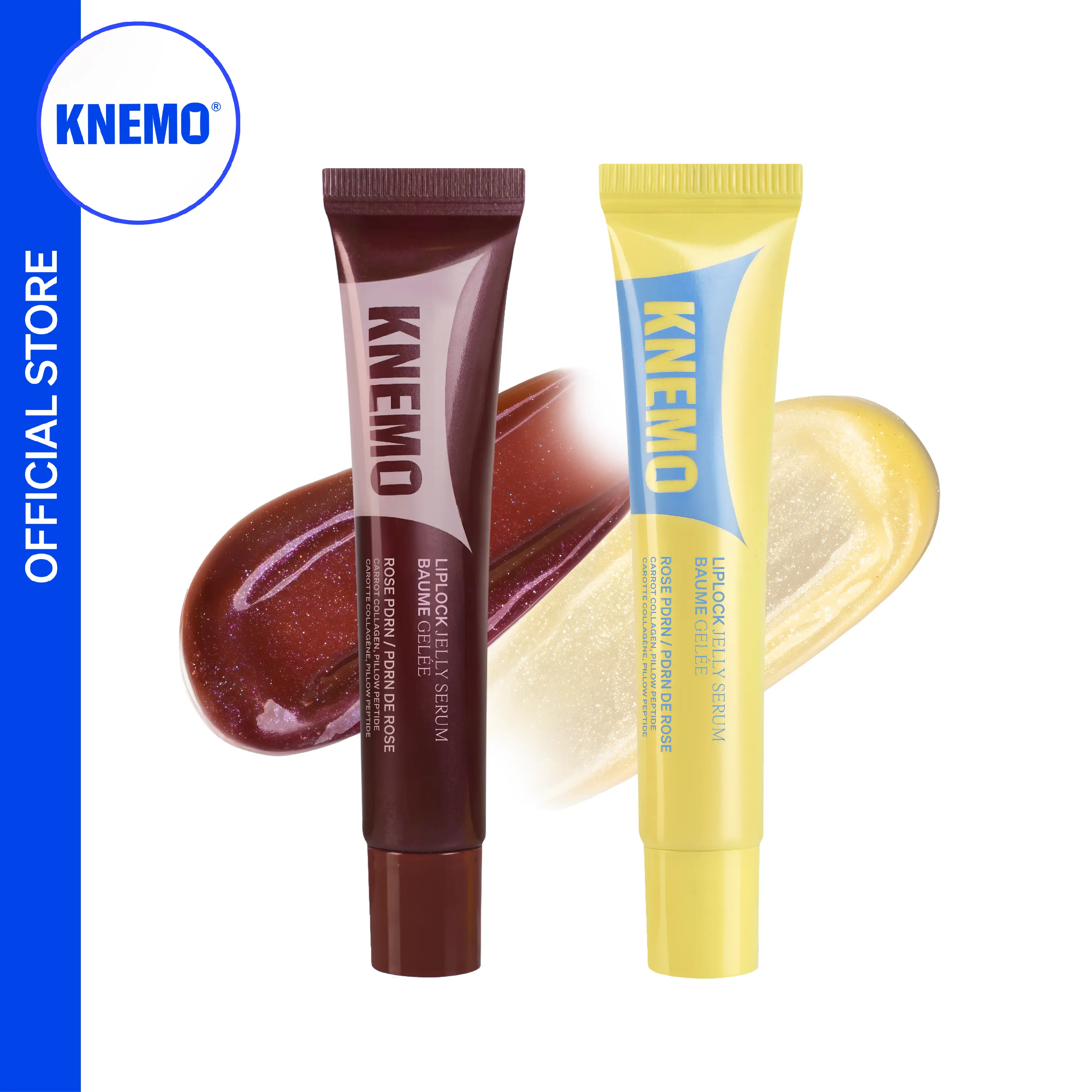 KNEMO LipLock Jelly Serum, Bungeoppang Limited Edition - Richly Pigmented Tinted Lip Moisturizer with Multicolor Shimmer, Hydrate, Beauty Products, Glossy Lips, Shimmery Look, 2-Hexanediol, Hydrating, 24H Moisture Lip Treatments