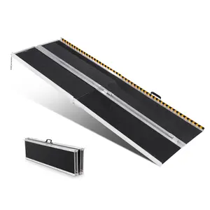 VEVOR Portable Wheelchair Ramp,  7 ft 800 lbs Capacity, Non-Slip Aluminum Folding Threshold Ramp, Foldable Mobility Scooter Ramp Wheel Chair Ramp, Handicap Ramp for Home Steps, Stairs, Doorways, Curbs