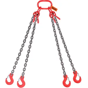 【Summervibes】VEVOR Chain Sling, Max 11000 lbs Weight Capacity, G80 Lifting Chain with Grab Hooks, DOT Certified, Blackening Coating Manganese Steel & Adjustable Length, for Dock Factory Construction Site