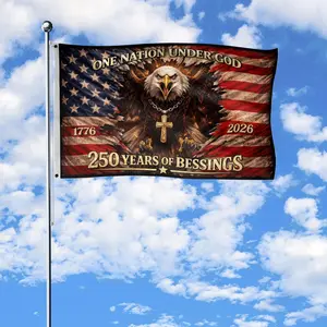 One Nation Under God Flag, Christian 250th Anniversary Flag, 250 Years of Blessing, USA Independence Day, Fourth of July 1776-2026