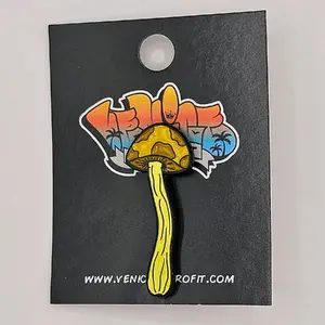 Trippy Mushroom Metal Hat Pin - Fashion Accessory Clothes Accessory Hat Accessory for Personalized Style, Soft Enamel Pin, Customizable Options