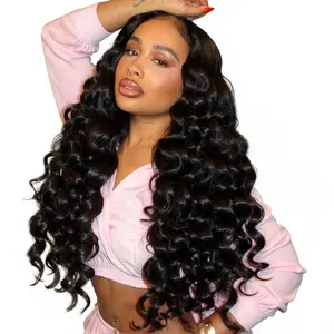 Loose Deep Wave 13x6 Hd Lace Front Human Hair Wig For Women Brazilian Curly Glueless Wigs On Clearance Sale 200 Density 40 inch