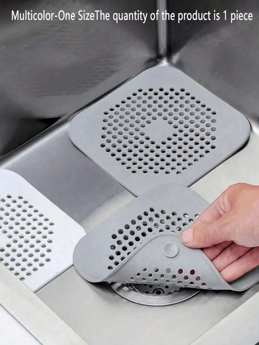 Silicone sink strainer pad, odor-blocking drain patch with hair filtering mesh, keeps pipes clear and prevents insect breeding, easy installation without tools, suitable for kitchen sinks, bathrooms, and public sinks, effectively reduces frequent blockage