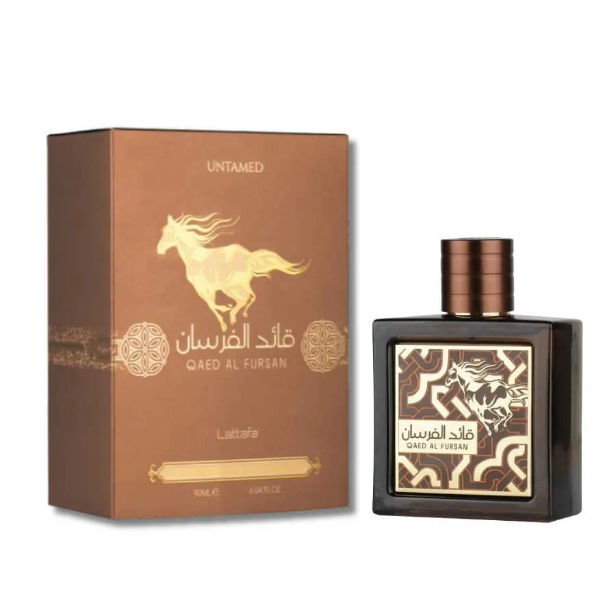 Lattafa Qaed Al Fursan Untamed Unisex Eau de Parfum Spray, 3.04 oz/90 ml Woody Spicy Arabian Scent with Amberwood, Cinnamon, Cedar Vetiver - Fragrances for Adults, Men's Fragrance, Perfumes For Women, Bottle, 90Ml, Woody Spice, Alcohol Base, Lavender, Liq